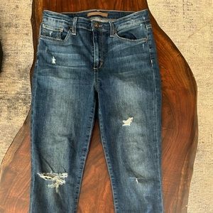 Joe's Jeans Women's Distressed High Waisted Skinny Denim Jeans Dark wash